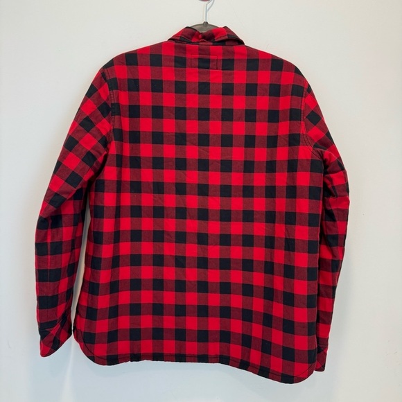 Current Elliott Red Black Plaid Sherpa Workman Shacket Jacket Size 2/ M - Picture 8 of 14